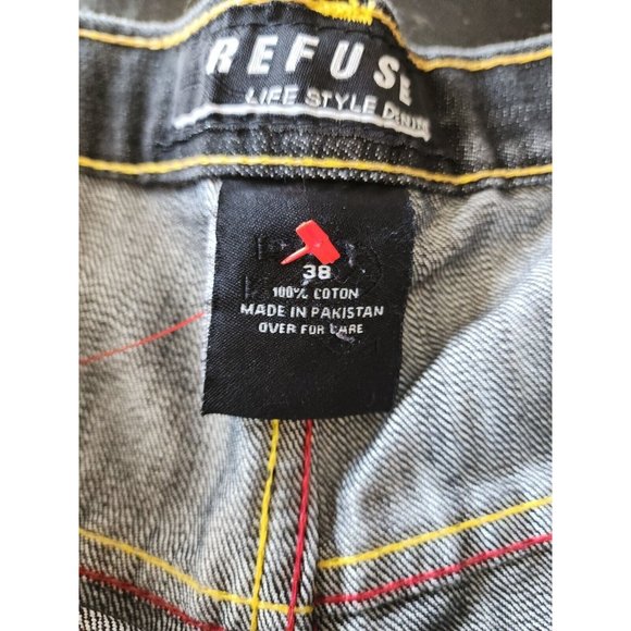 MENS Y2K BAGGY SIZE 38 SHORTS HEAVY STITCH SNEAKER EMBRODERED LOOSE FIT - Picture 3 of 9